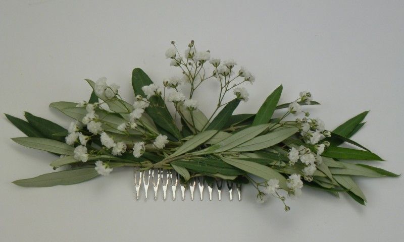 Peigne Mariée Olivier Et Gypsophile