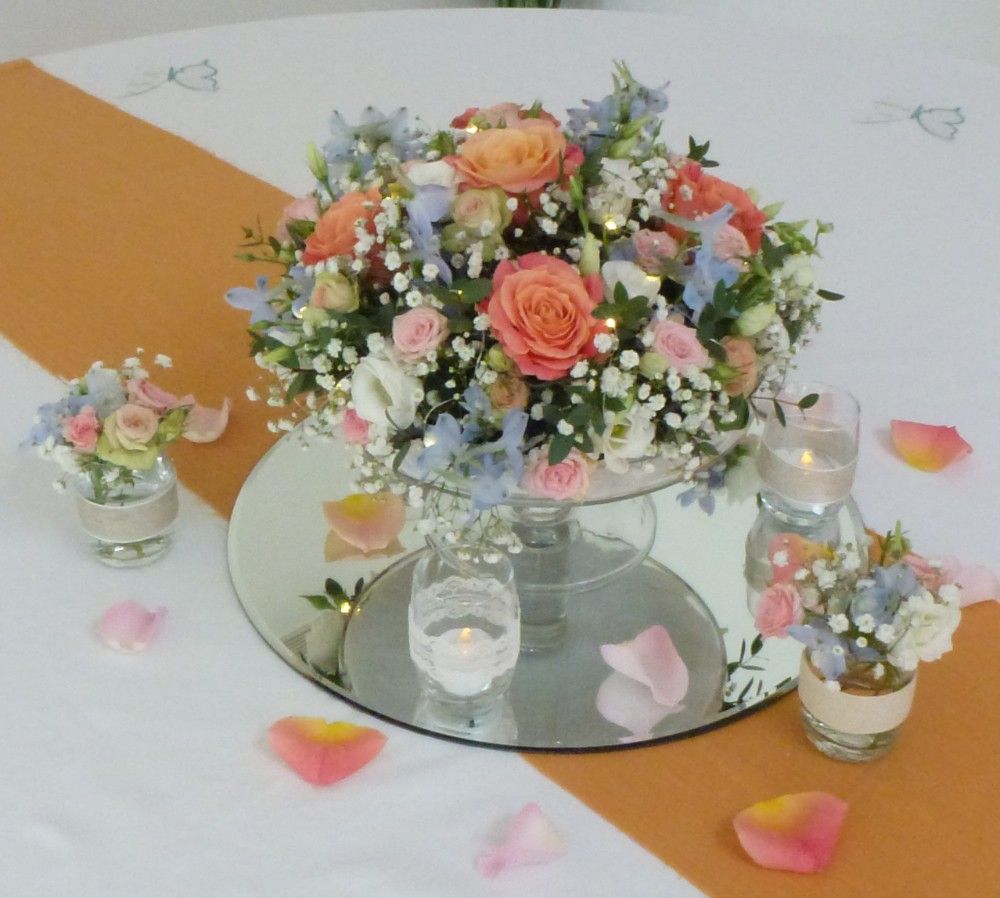 Décoration de table mariage en couleurs pastel