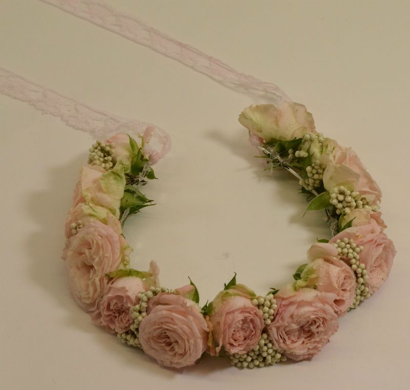 Coiffure Florale Mariage - Couronne de fleurs Rose - A Fleur d'Art - Artisan Fleuriste Professionnelle Mariage