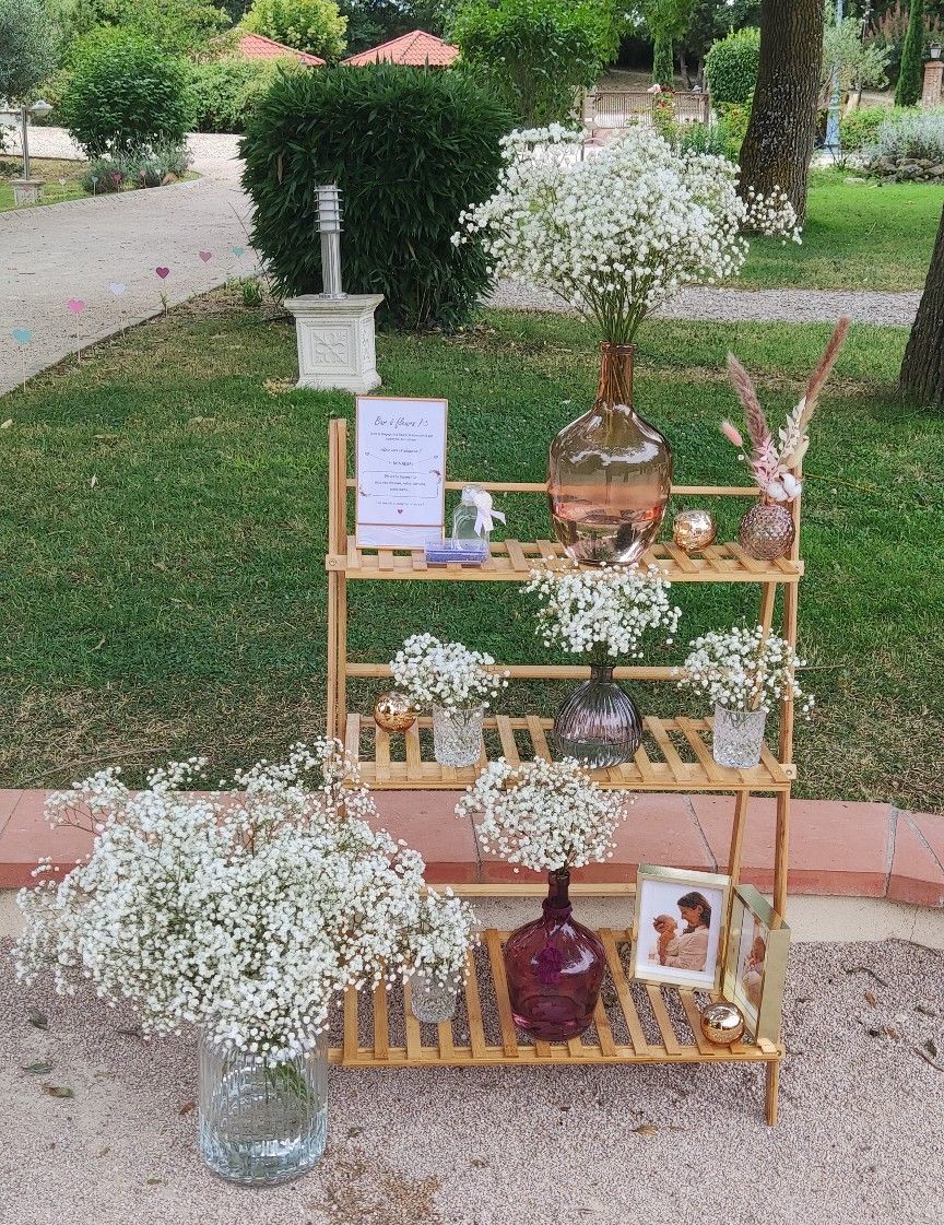 Bar à gypsophile pour mariage Toulouse par A Fleur d'Art