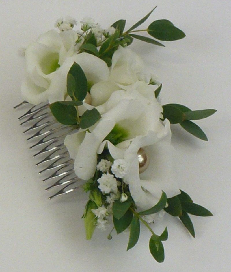 Peigne avec fleurs coiffure mariee A Fleur D'Art