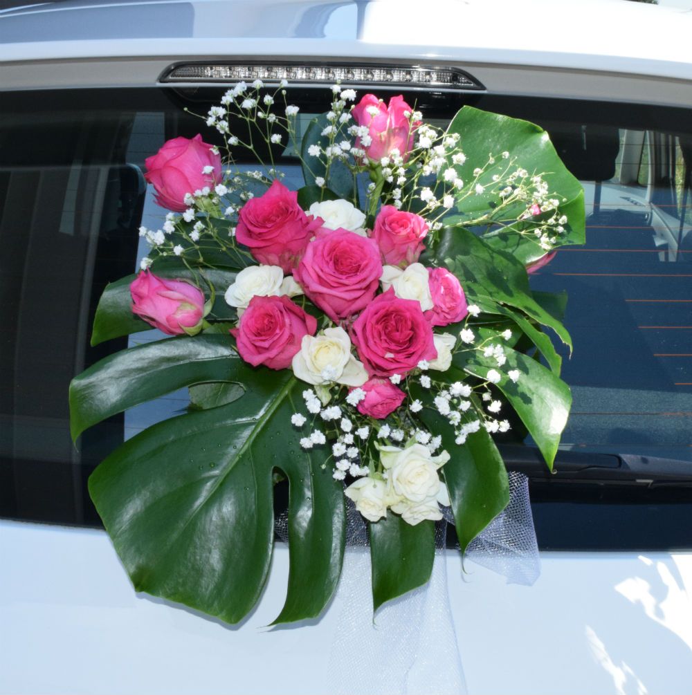 Voiture Fleurie Mariage - Décors voiture Mariage - A Fleur d'Art - Artisan Fleuriste Professionnelle