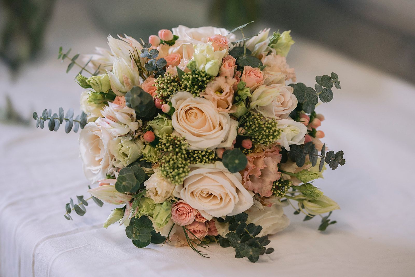 Bouquet de mariée rose pâle champêtre pour mariage toulouse 